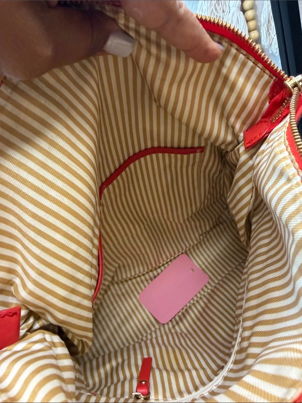kate spade Red Leather Satchel with Gold-Tone Hardware